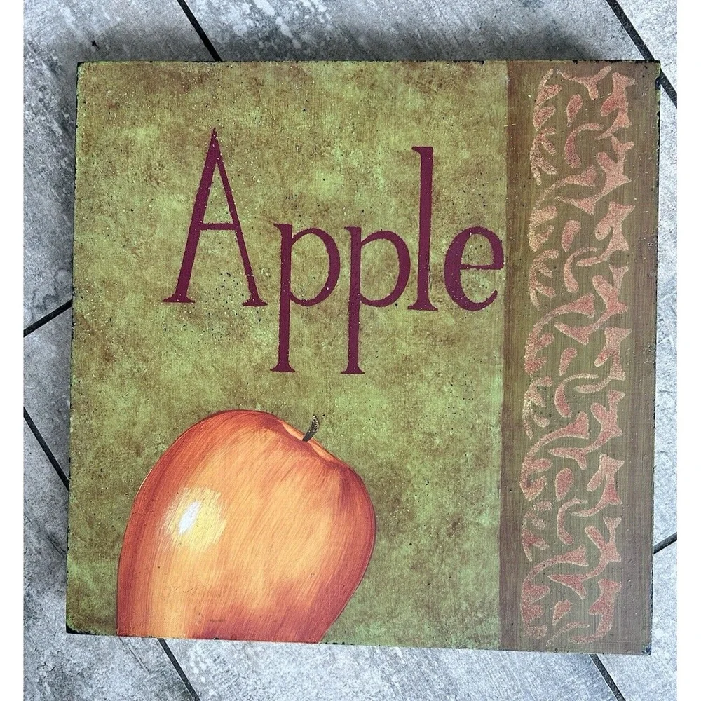 Vintage Southern‎ Living Wall Art Kitchen Trio Apple Lemon Fig Rust Country Farm